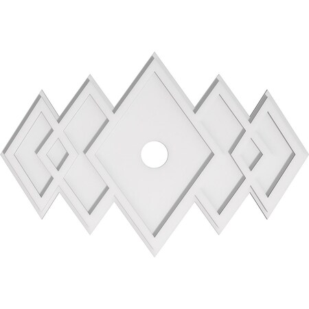 Ekena Millwork Zoe Architectural Grade PVC Ceiling Medallion, 34"W x 22 5/8"H x 3"ID x 10 1/2"C x 1"P, One-Piece CMP34X22ZE-03000